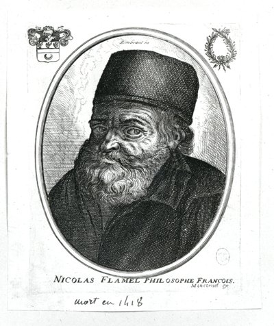 Nicolas Flamel, engraved by Balthazar Moncornet by Rembrandt van Rijn
